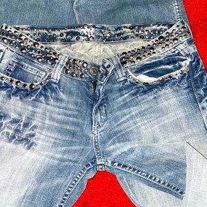 Bedazzled embellished jeans